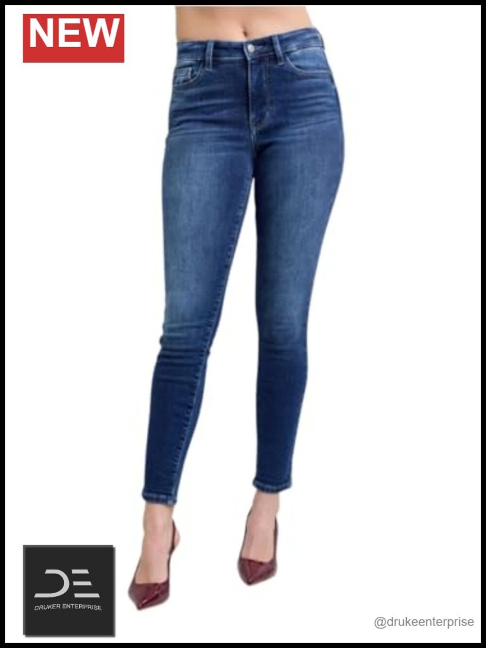 Thermal Lined Mid Rise Stretchy Skinny Jeans